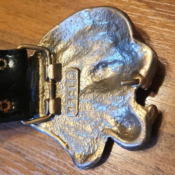 Vintage MCBI Brass Mad Dog Vicious Attack Bull Mastiff Belt Buckle - Picture 5 of 10